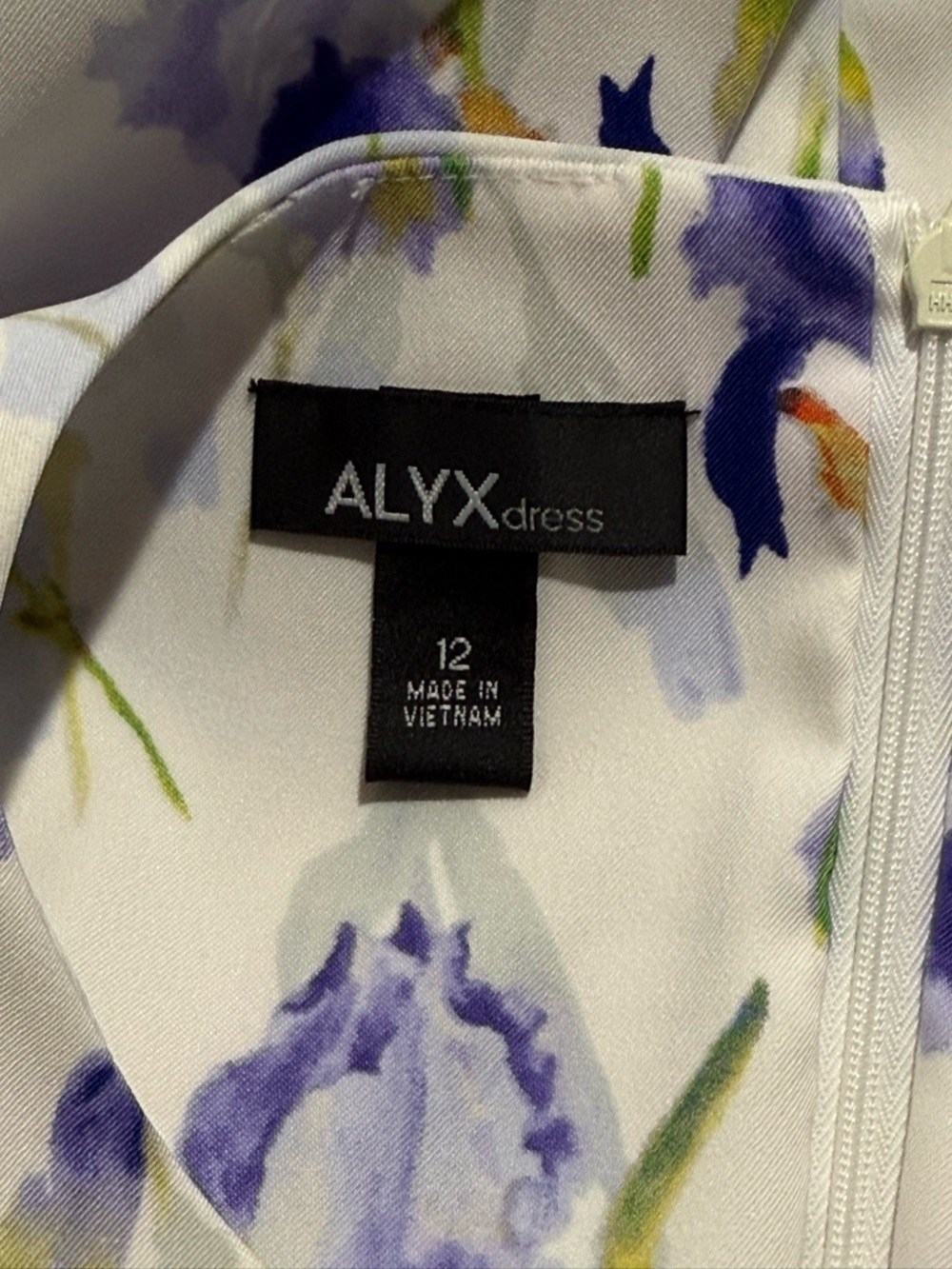 Alyx White Midi Dress with Lavender Iris Print - Picture 6 of 7